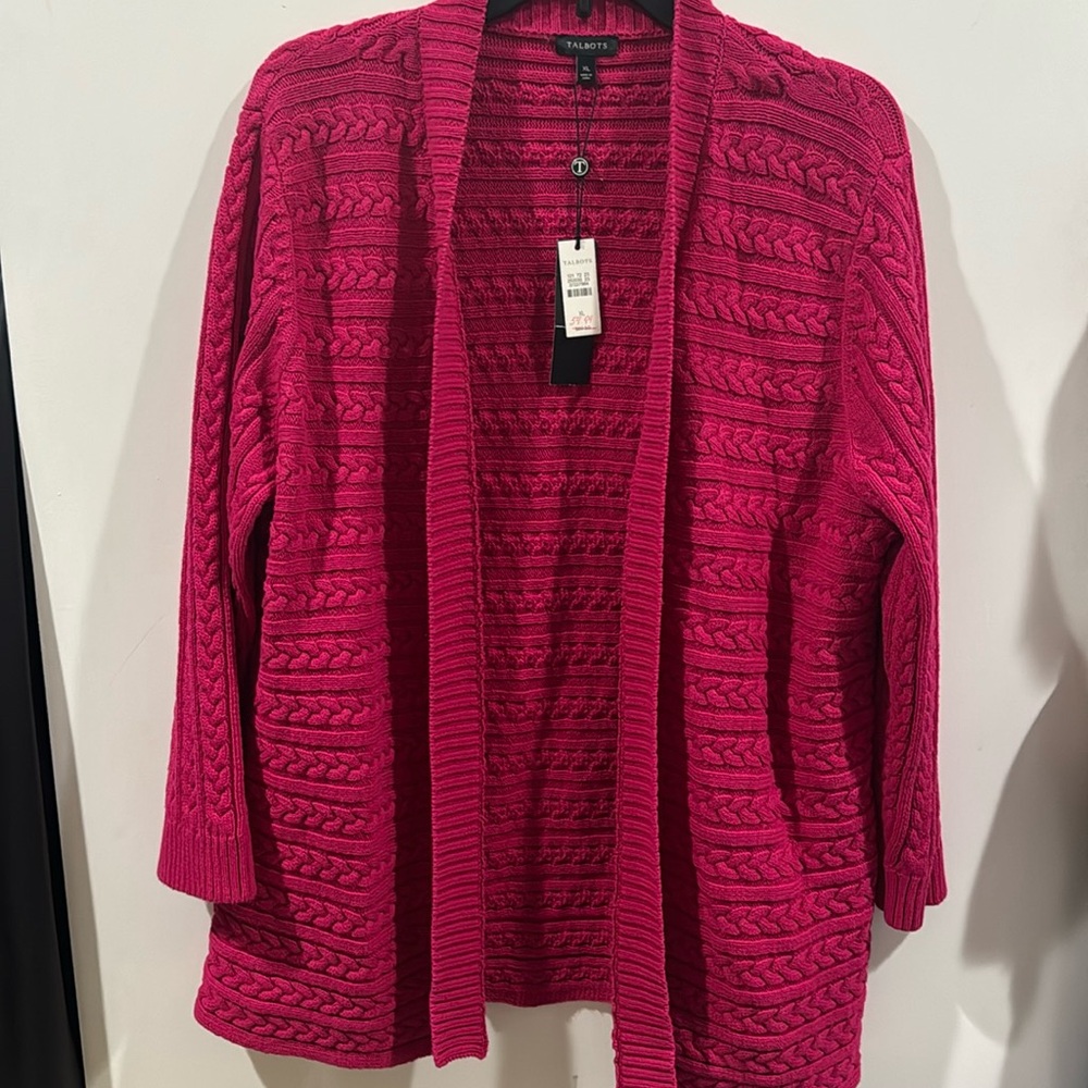 NWT  XL Talbots fuchsia Sweater